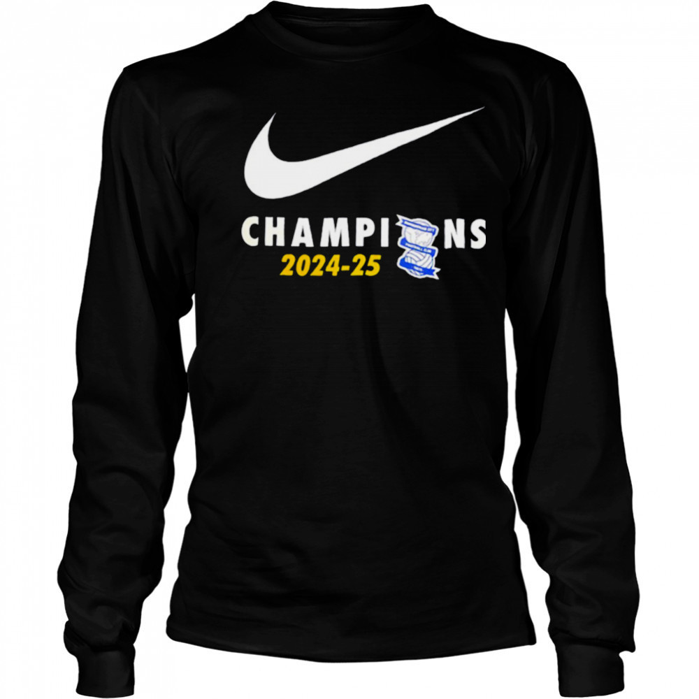 Birmingham City FC Champions 2024 25 swoosh logo shirt Long Sleeved