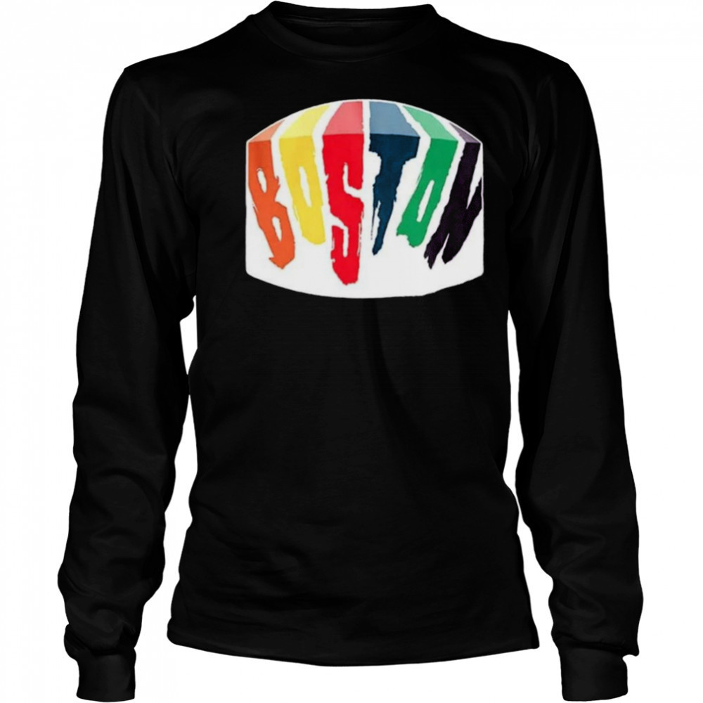 Boston rainbow paint colorful shirt Long Sleeved