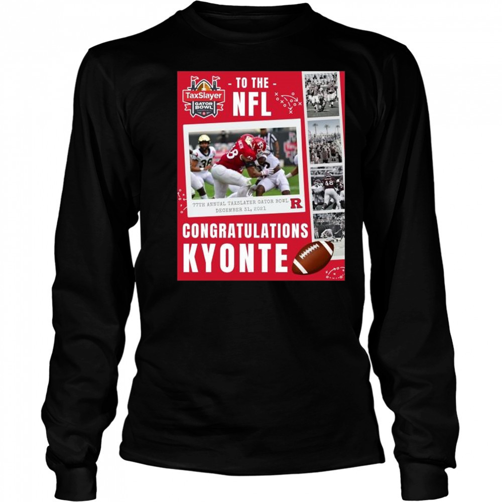 Congrats to Kyonte Hamilton on the TaxSlayer Gator Bowl and the 2025 NFL Draft with Houston Texans t-shirt Long Sleeved