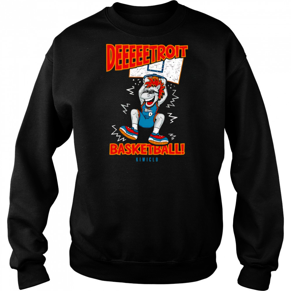Deeeetroit basketball dunk mascot shirt Sweatshirt