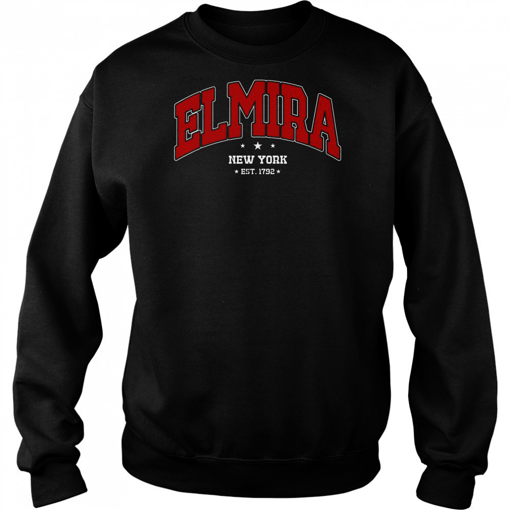 Elmira New York NY Souvenir College T-Shirt Sweatshirt