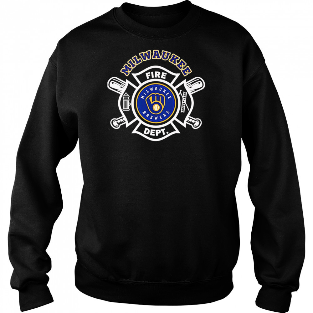 Fire dept Milwaukee Brewers baseball shirt Sweatshirt