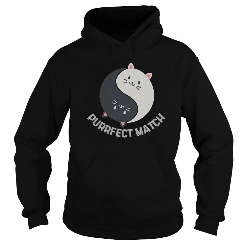 Good Purrfect Match Balance Cats Cute Kawaii Art T-Shirt Hoodie