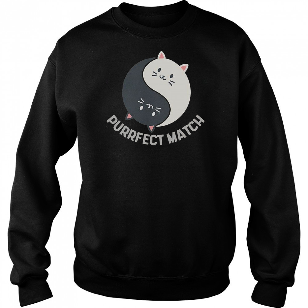 Good Purrfect Match Balance Cats Cute Kawaii Art T-Shirt Sweatshirt