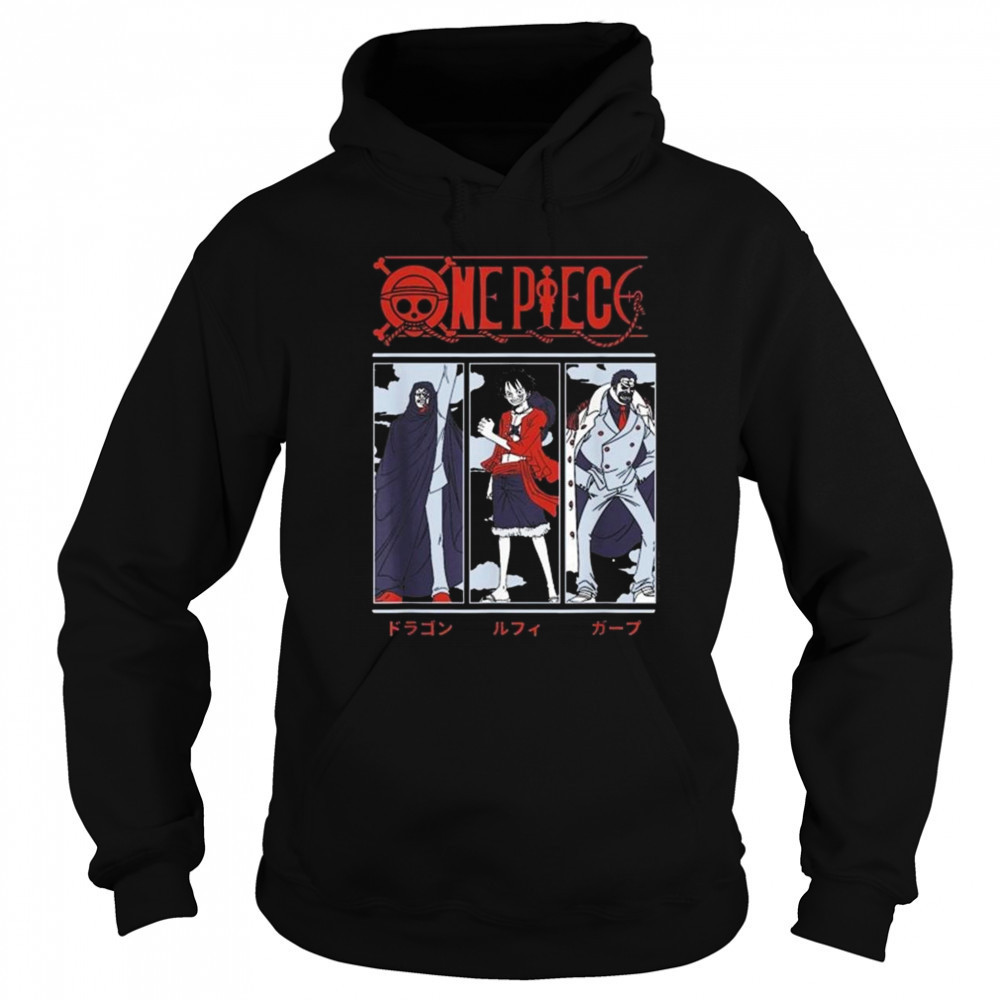 One Piece Anime Meet The Monkeys Dragon Luffy And Garp Shirt Hoodie
