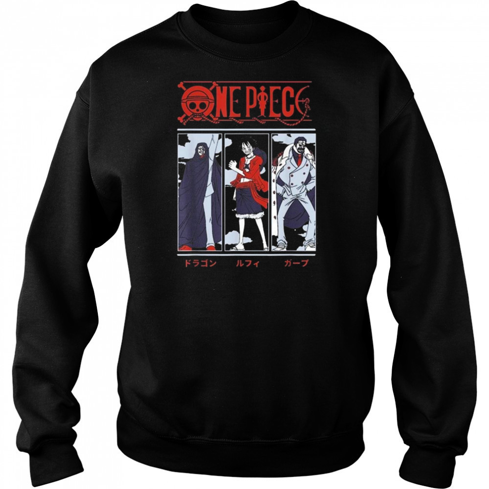 One Piece Anime Meet The Monkeys Dragon Luffy And Garp Shirt Sweatshirt