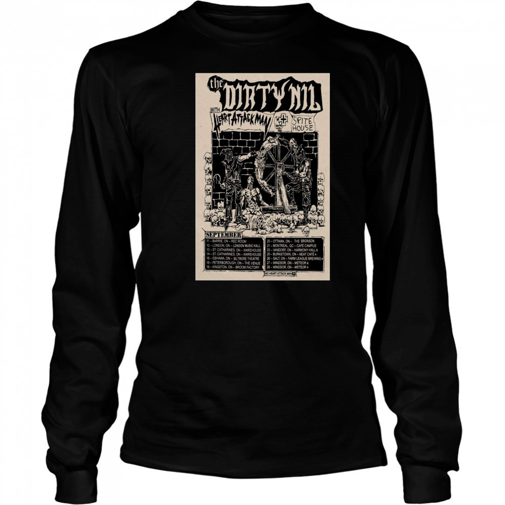 The Dirty Nil September Tour 2025 September 11 Barrie On Rec Room 12 London On London Music Hall t-shirt Long Sleeved