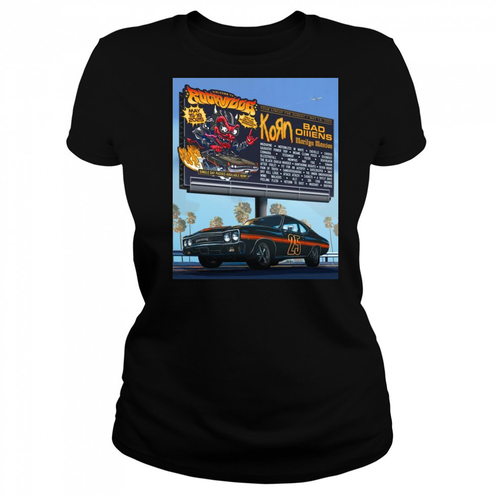 Welcome To Rockville Your Lineup For Sunday May 18 2025 Кояп Bad Omens Marilyn Manson Poster Graphic t-shirt Women's T-shirt