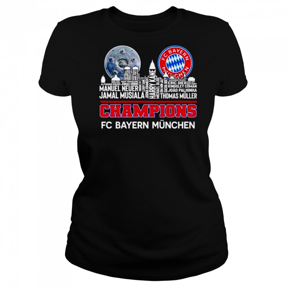 Champions FC Bayern Munchen logo city names shirt Women's T-shirt