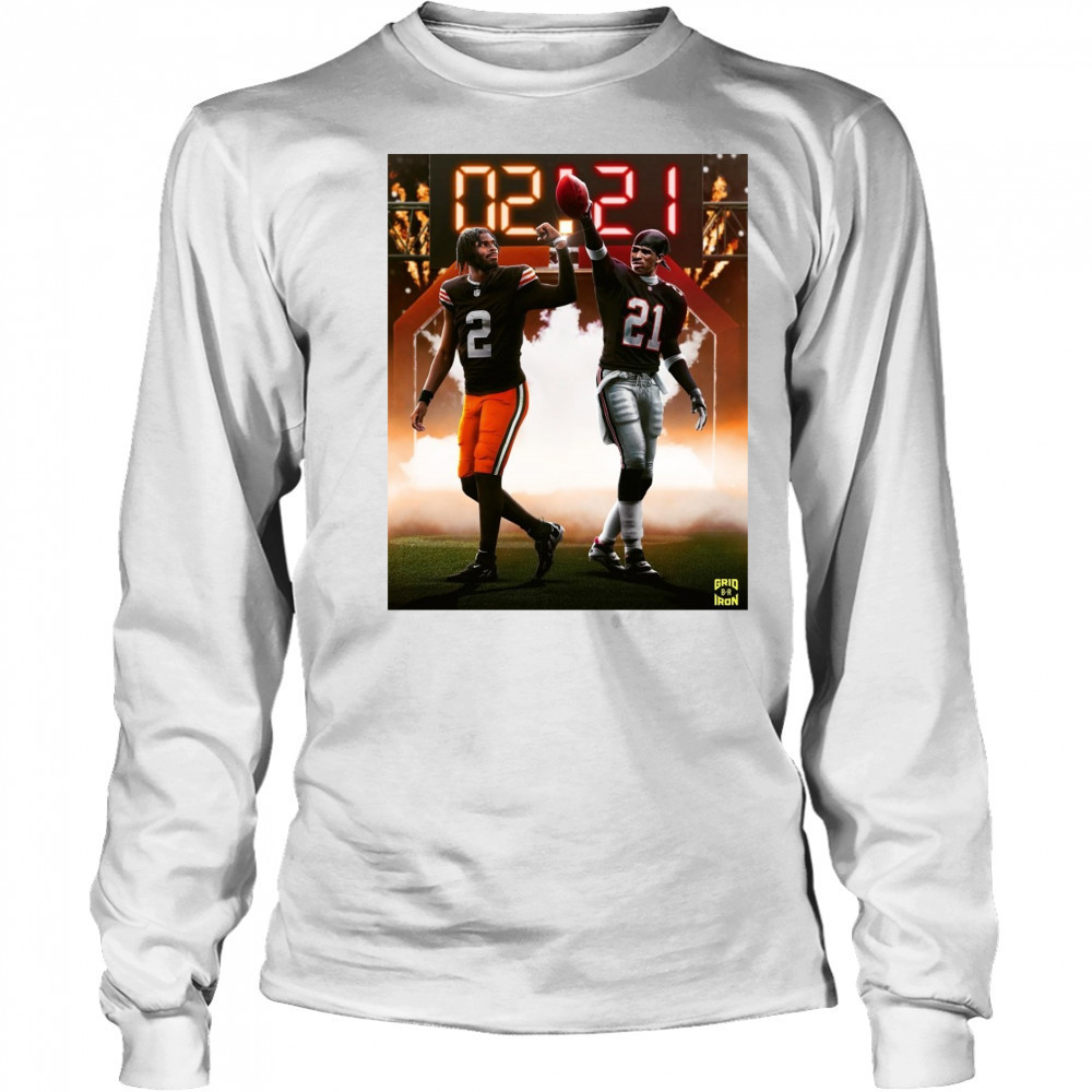 Cleveland Browns Shedeur Sanders Vs Deion Sanders The Next Generation Of Prime Time Is Here Poster t-shirt Long Sleeved