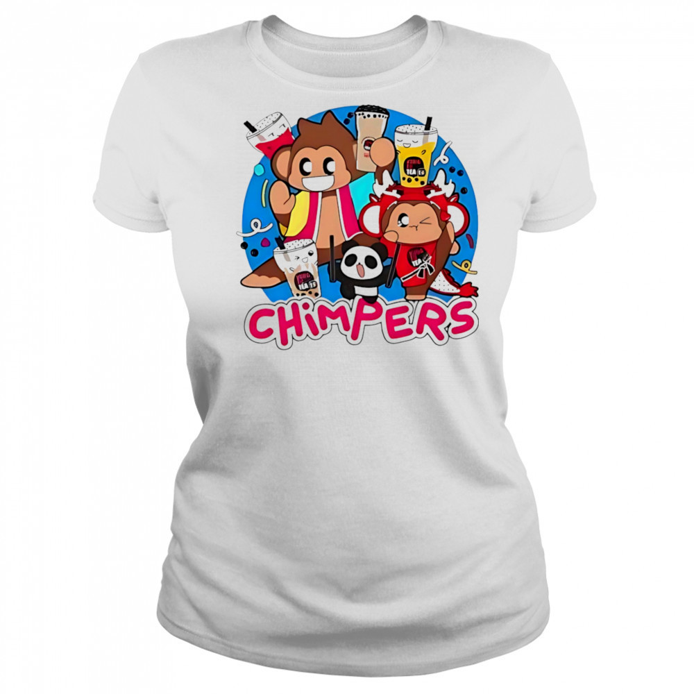 Playful chimpers panda and monkey design shirt Women's T-shirt