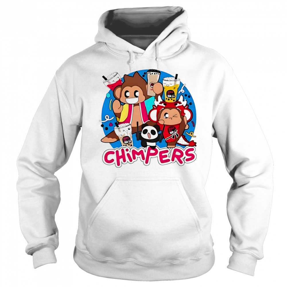 Playful chimpers panda and monkey design shirt Hoodie