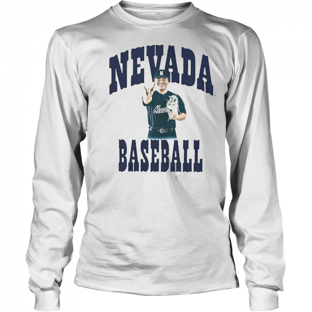 Sean Yamaguchi Nevada baseball block letter shirt Long Sleeved