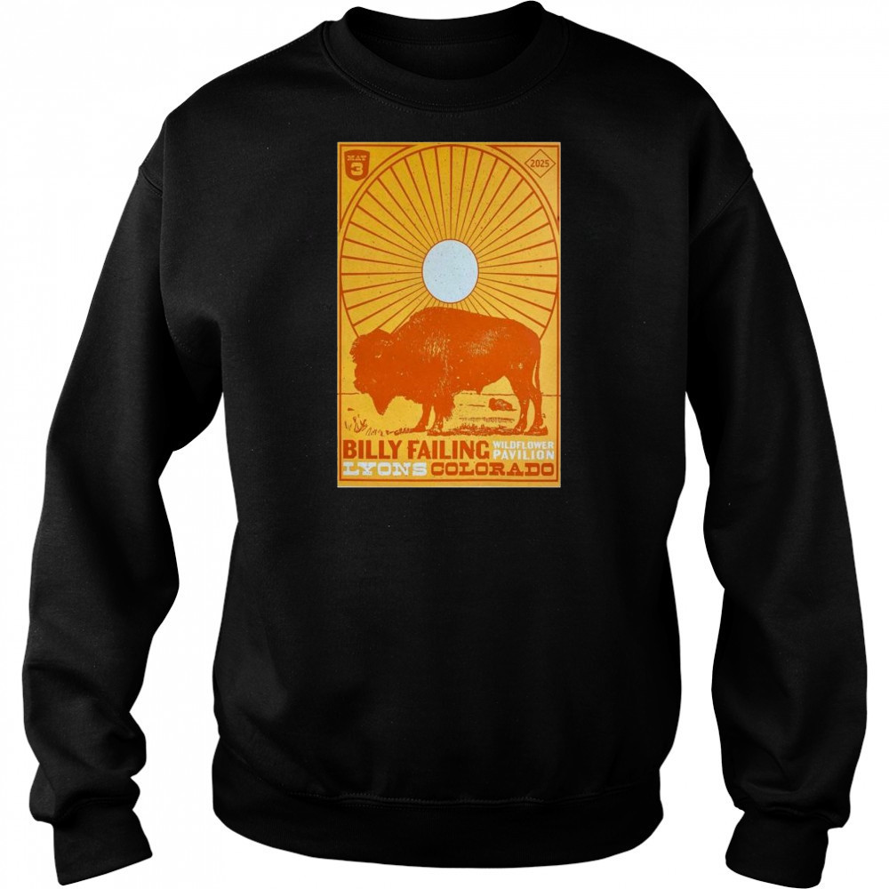 Billy Failing Wildflower Pavilion Lyons CO May 3 2025 Concert t-shirt Sweatshirt