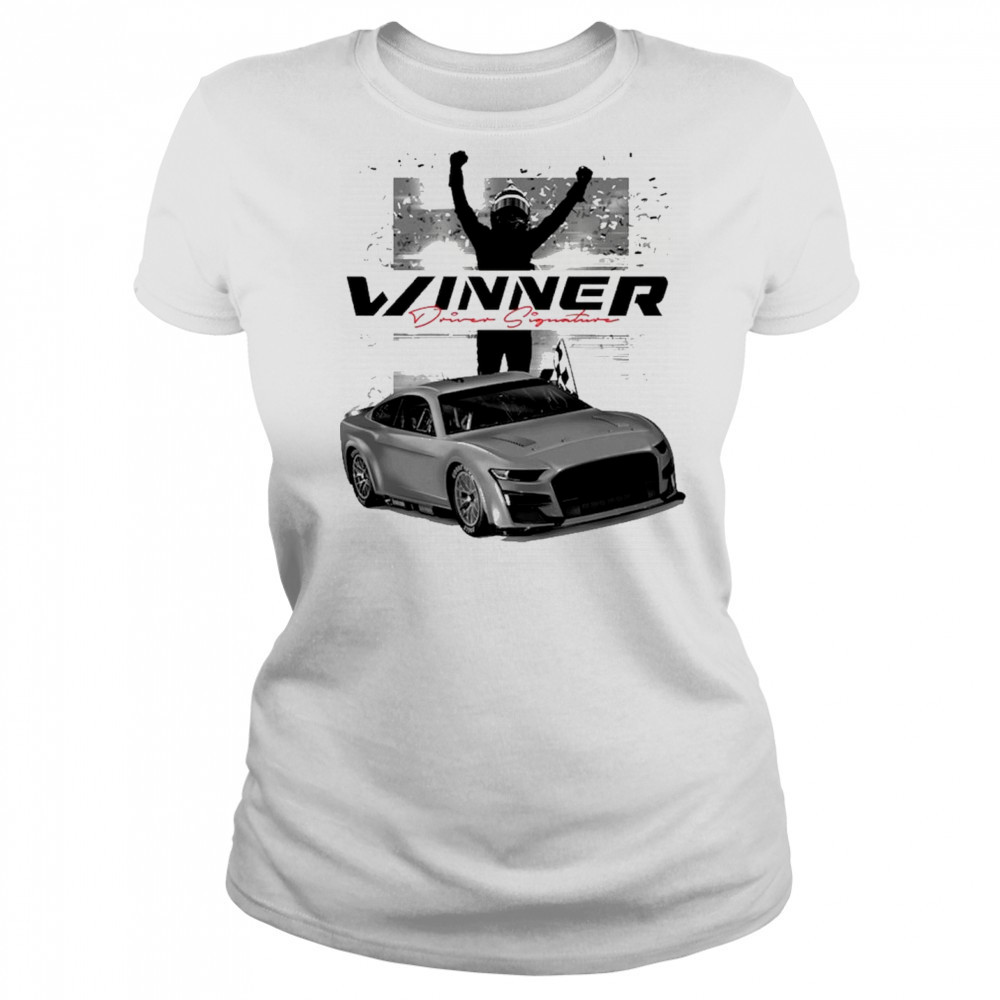 Checkered Flag Sports Joey Logano 2025 Wurth 400 Race Winner Driver Signature t-shirt Women's T-shirt