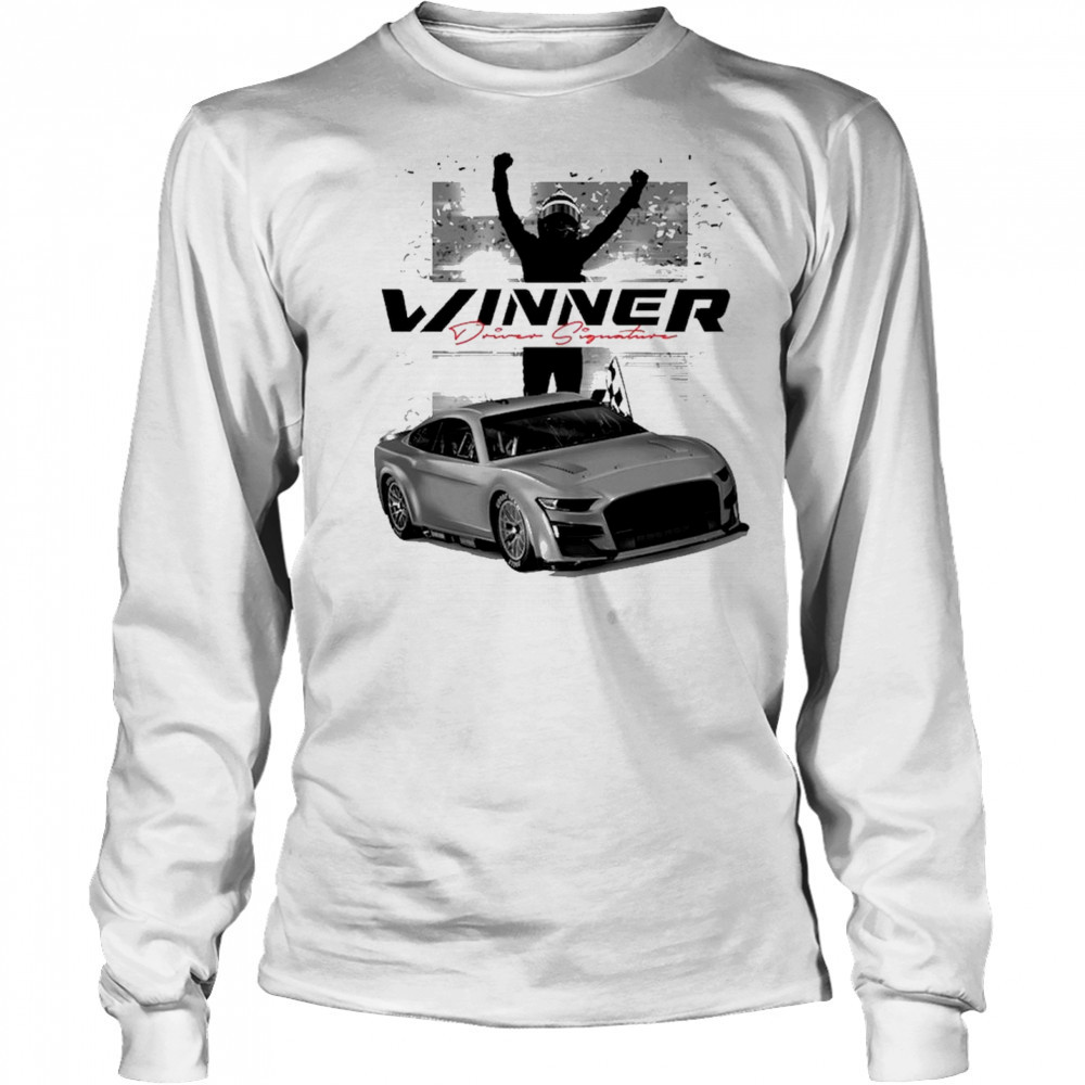 Checkered Flag Sports Joey Logano 2025 Wurth 400 Race Winner Driver Signature t-shirt Long Sleeved