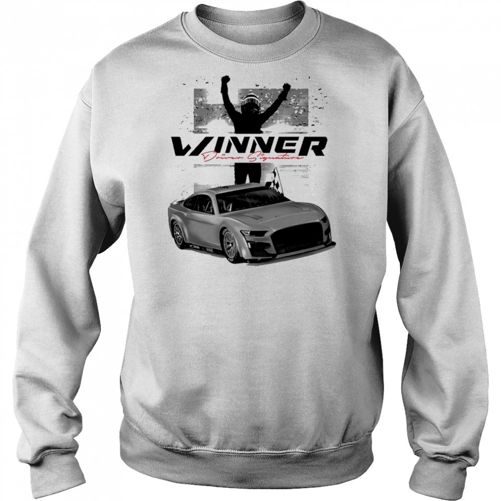 Checkered Flag Sports Joey Logano 2025 Wurth 400 Race Winner Driver Signature t-shirt Sweatshirt