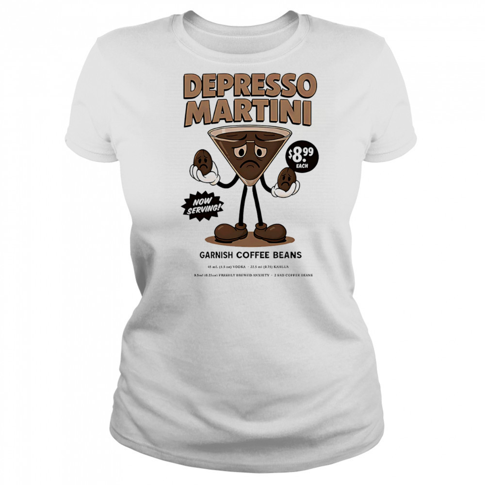 Depresso Martini garnish coffee beans shirt Women's T-shirt