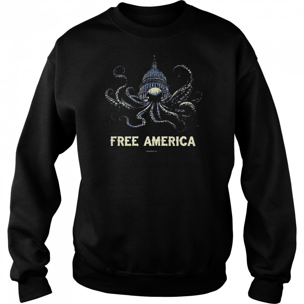 Free America Octopus T-shirt Sweatshirt