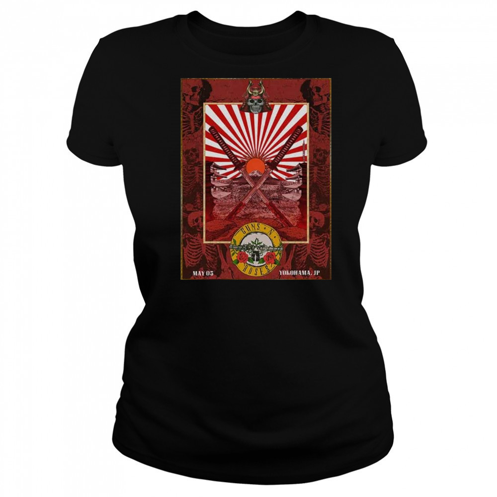 Guns N’ Roses 2025 Tour Event By Ramiro Samurai Artwork Style At Yokohama Japan May 5 Poster t-shirt Women's T-shirt