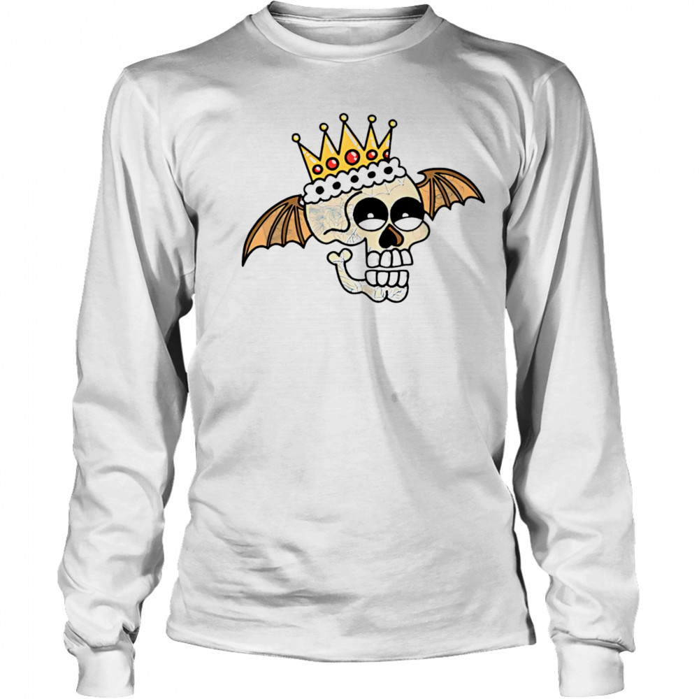 King Skull bat wings shirt Long Sleeved