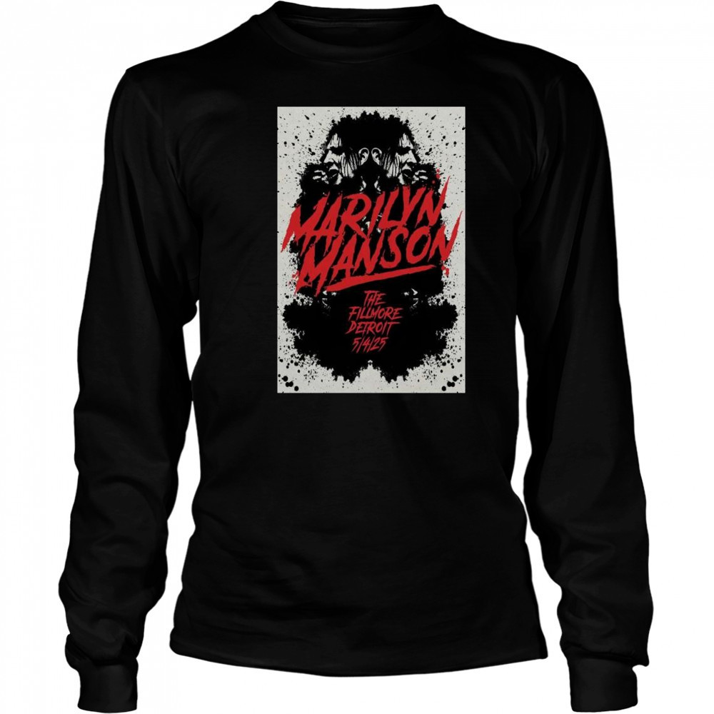 Marilyn Manson Tour May 4 2025 The Fillmore Detroit MI t-shirt Long Sleeved