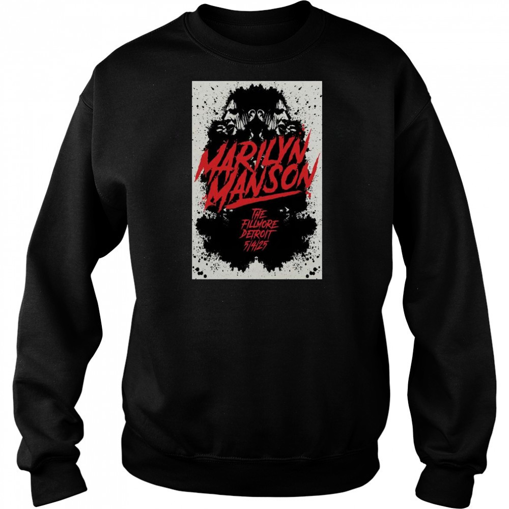 Marilyn Manson Tour May 4 2025 The Fillmore Detroit MI t-shirt Sweatshirt
