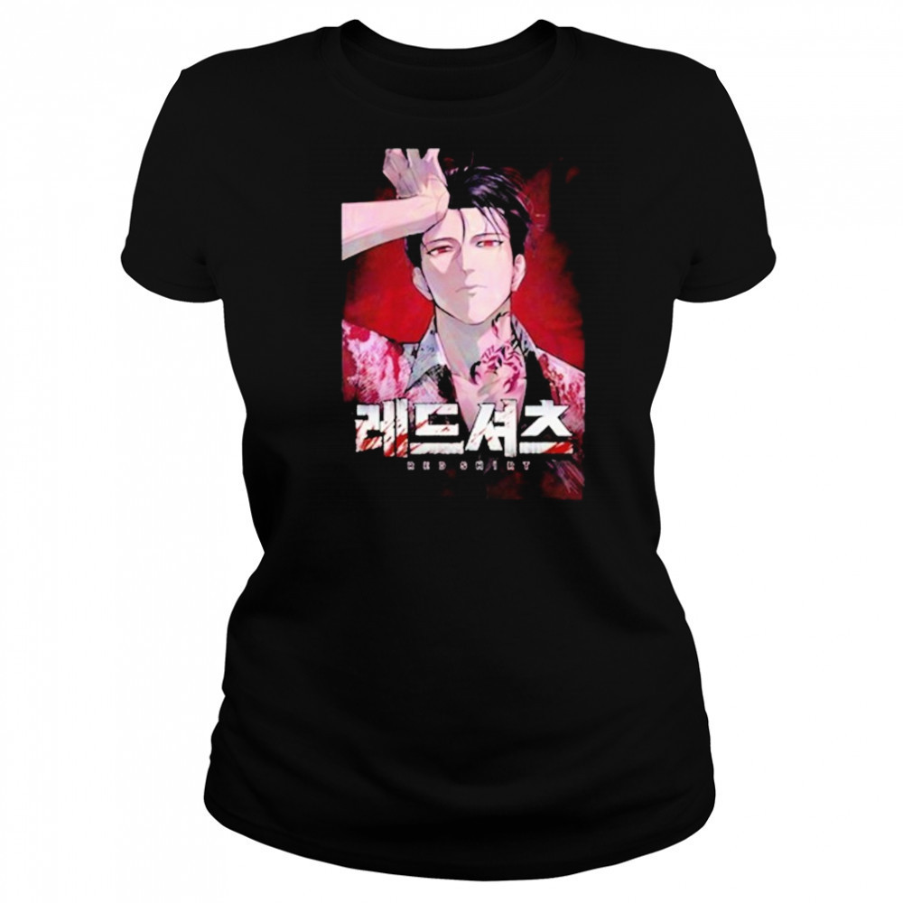 Red Shirt Manga Waifu T-shirt Women's T-shirt