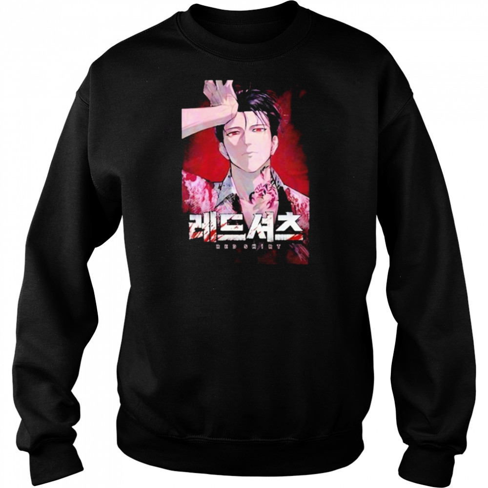 Red Shirt Manga Waifu T-shirt Sweatshirt