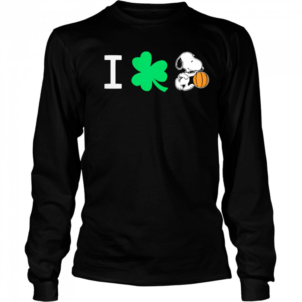 Snoopy St Patricks Day basketball shirt Long Sleeved