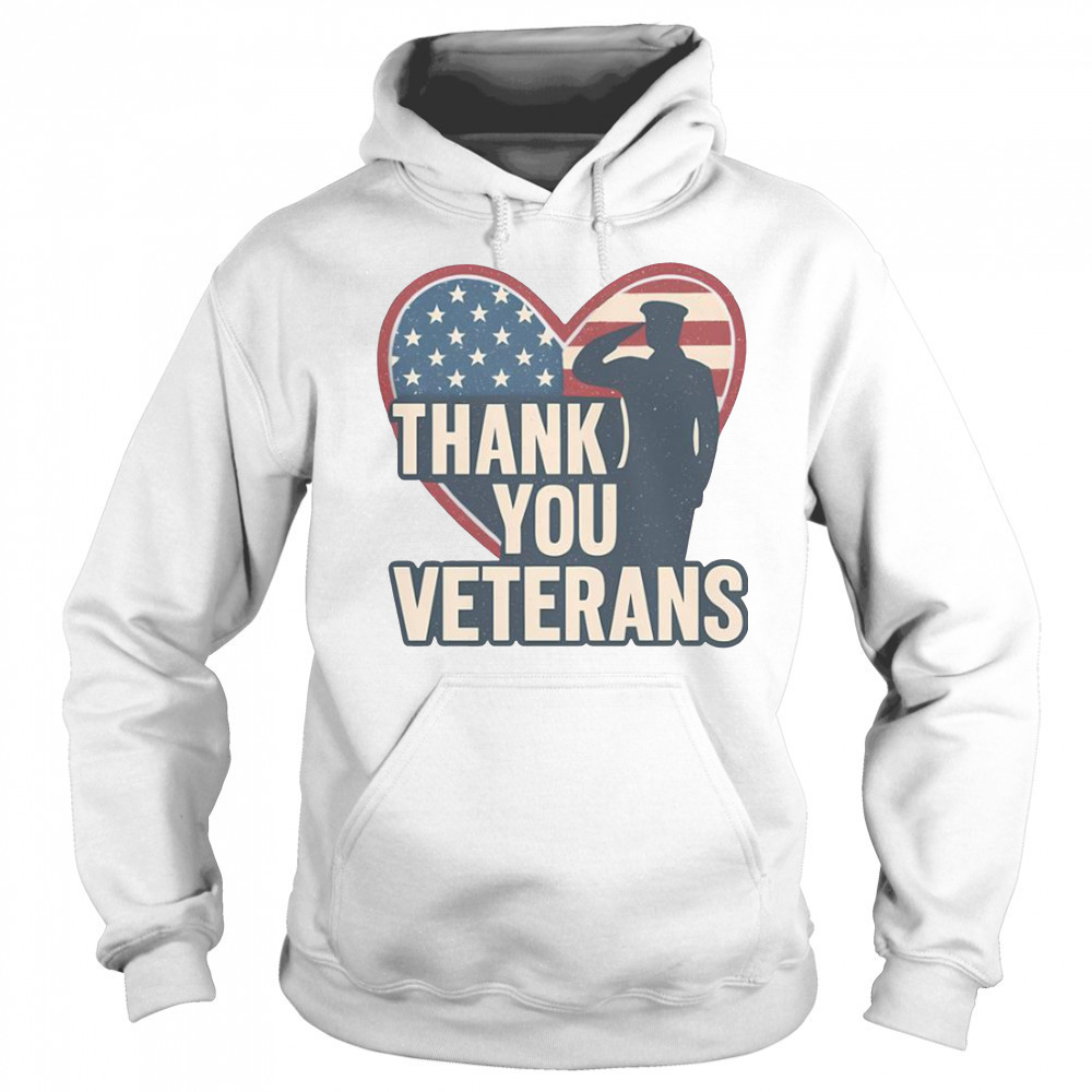 Thank You Veterans America Heart T-Shirt Hoodie