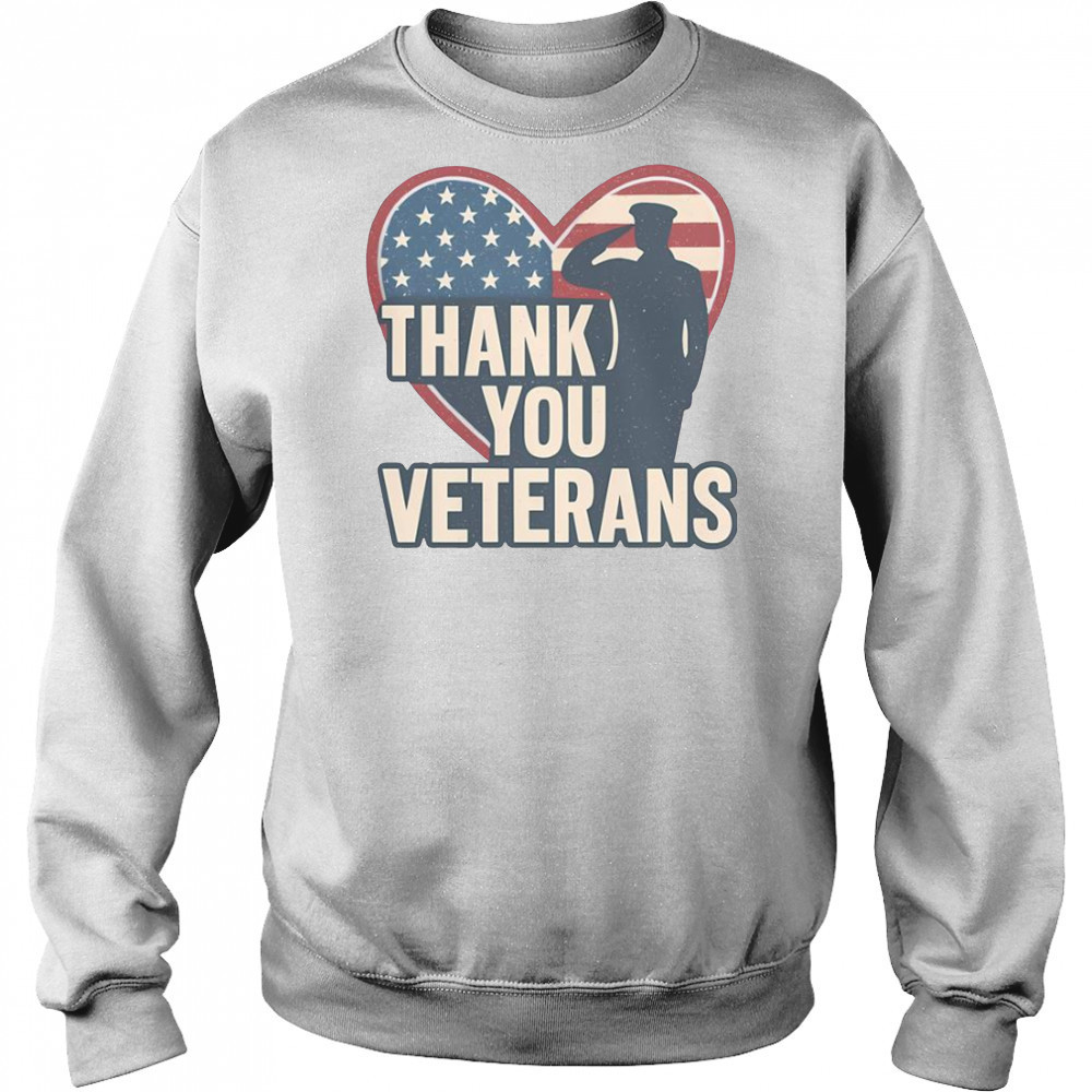 Thank You Veterans America Heart T-Shirt Sweatshirt