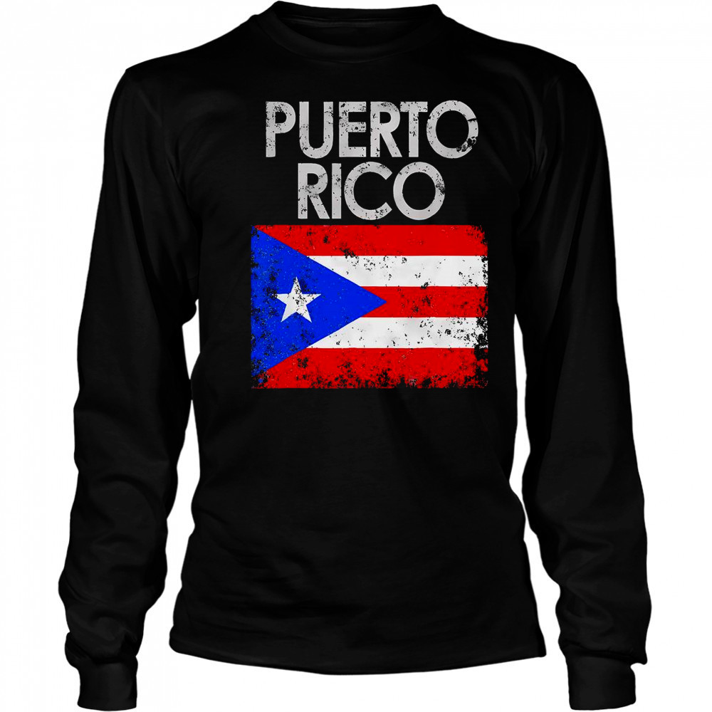 Vintage Puerto Rico Puerto Rican Flag Pride T-Shirt Long Sleeved