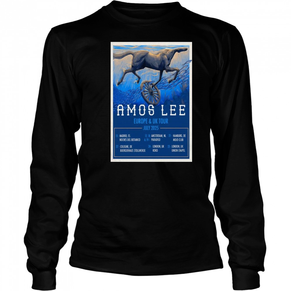 Amos Lee Europe And UK July 2025 Tour Shirt Long Sleeved