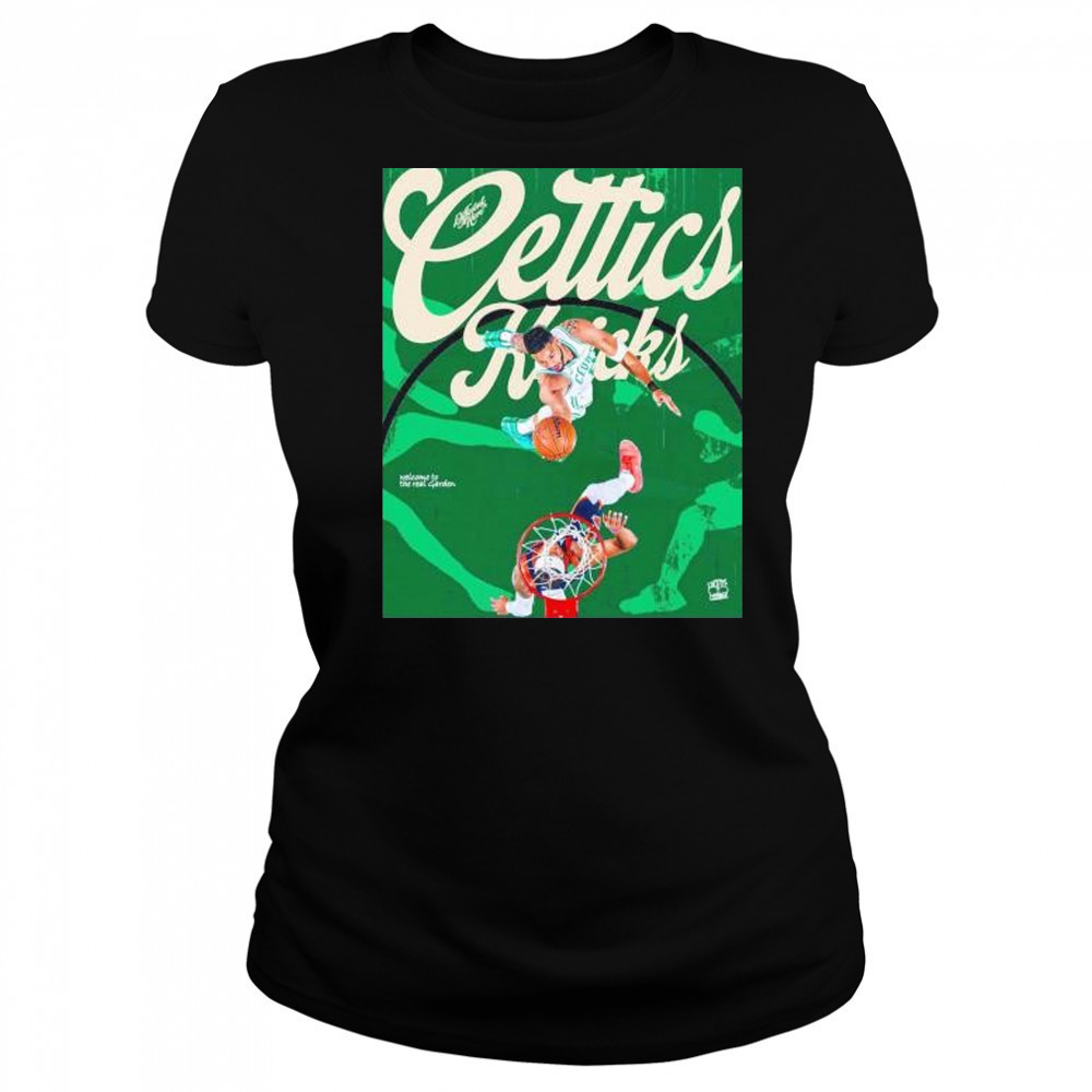 Boston Celtics vs New York Knicks welcome to the real garden shirt Women's T-shirt