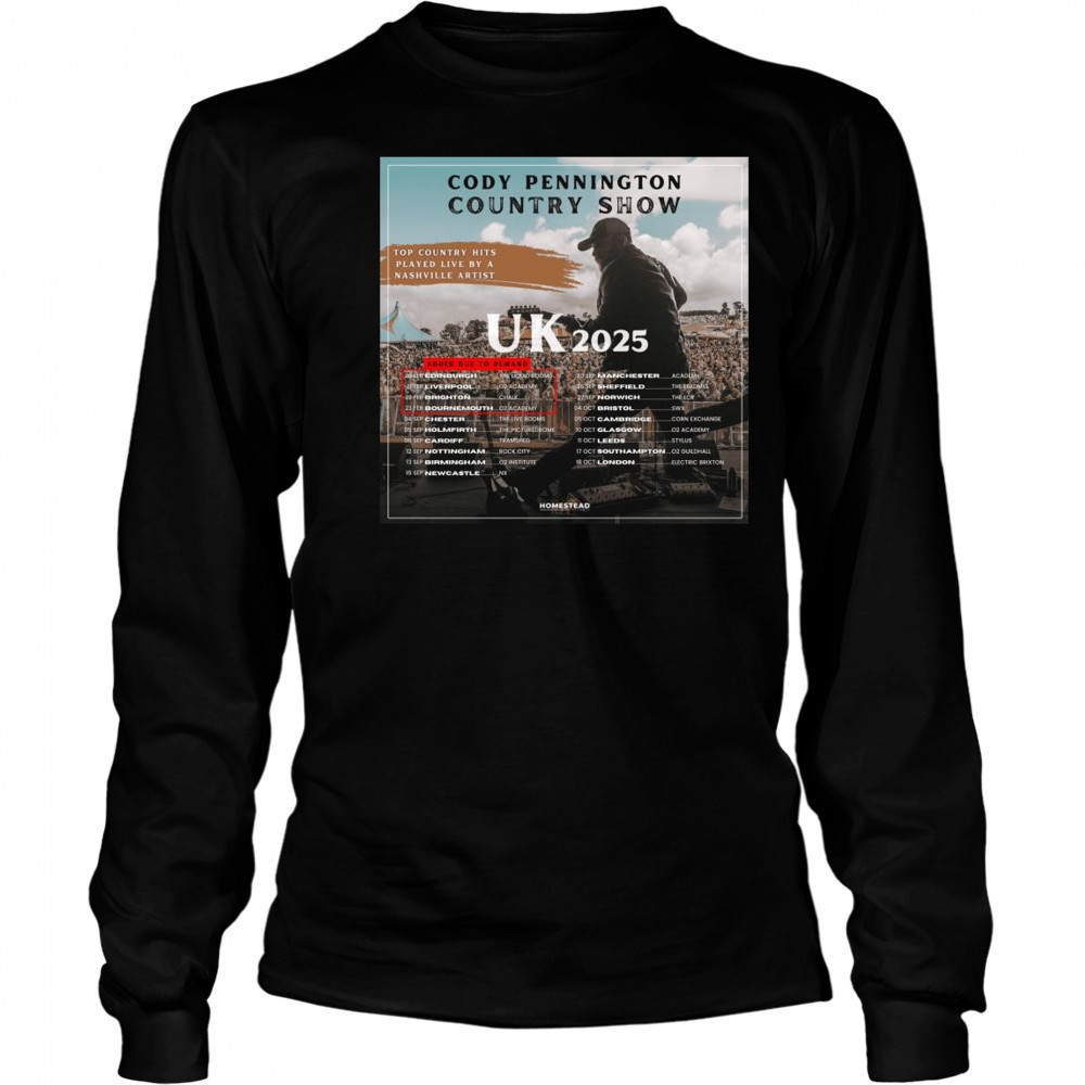 Cody Pennington Country Show UK Tour 2025 Shirt Long Sleeved