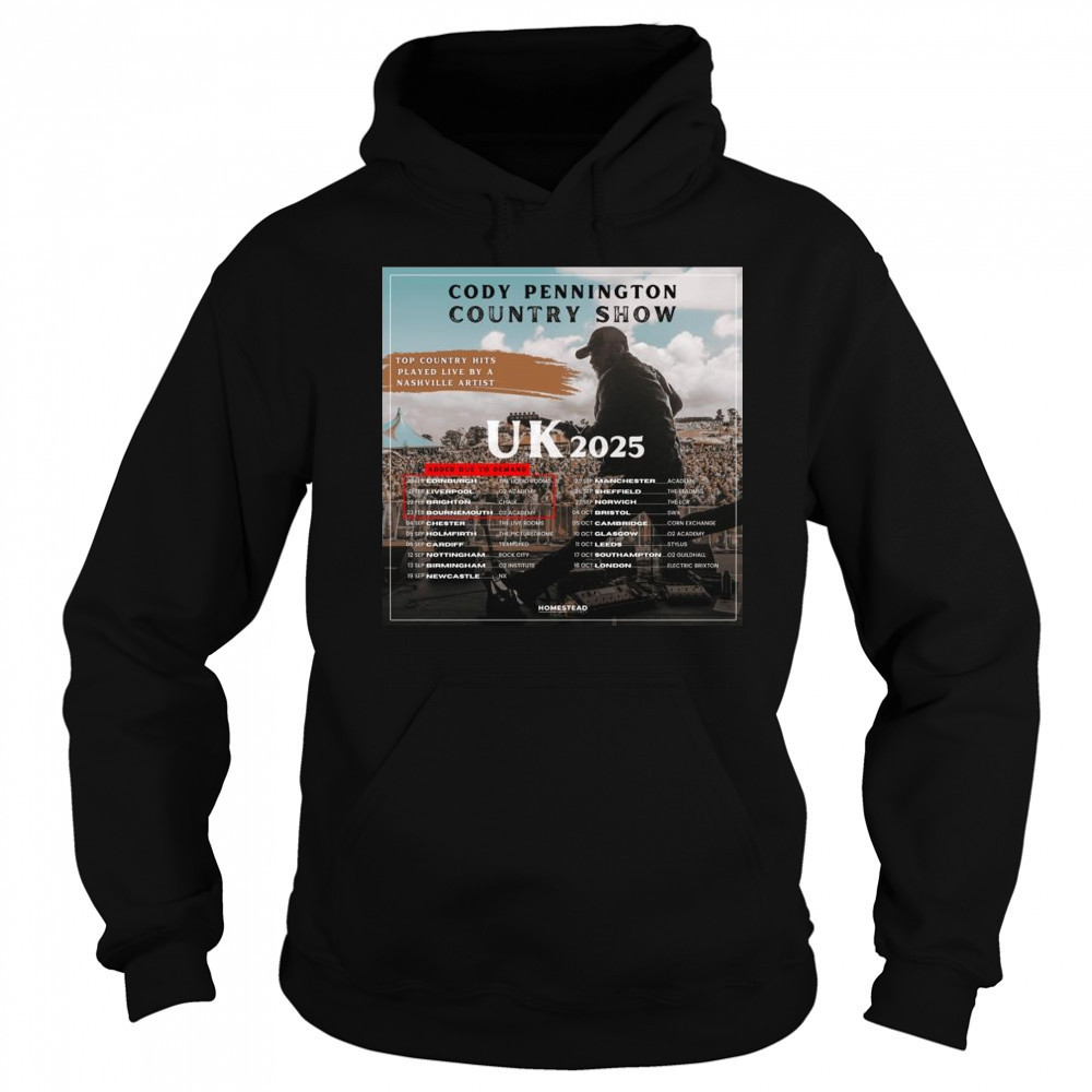 Cody Pennington Country Show UK Tour 2025 Shirt Hoodie