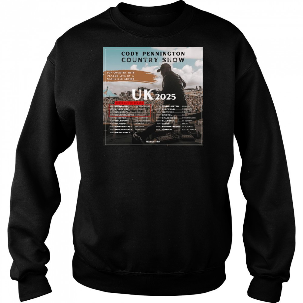 Cody Pennington Country Show UK Tour 2025 Shirt Sweatshirt