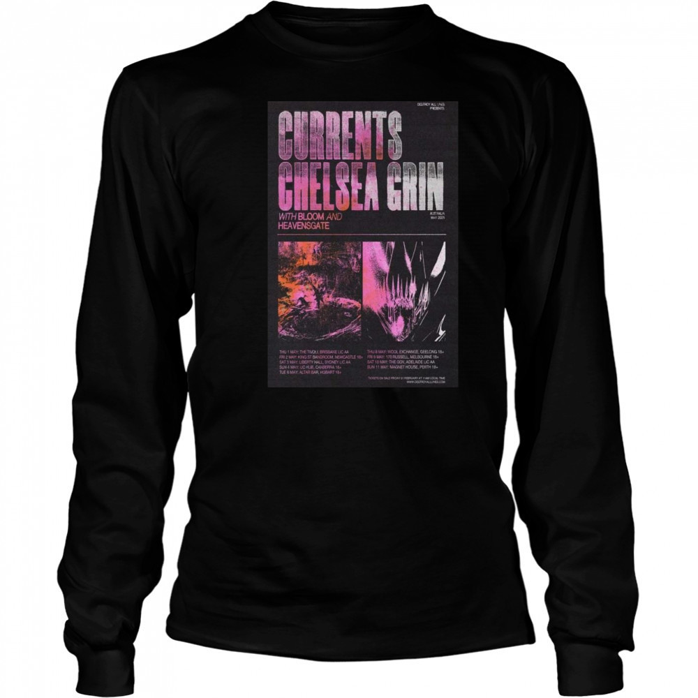 Currents Poster Australia May 2025 Tour Shirt Long Sleeved