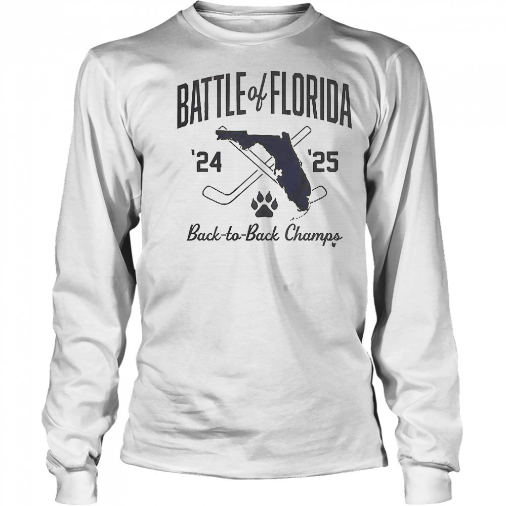 Florida Hockey Battle Of Florida Back To Back Champs T-Shirt Long Sleeved