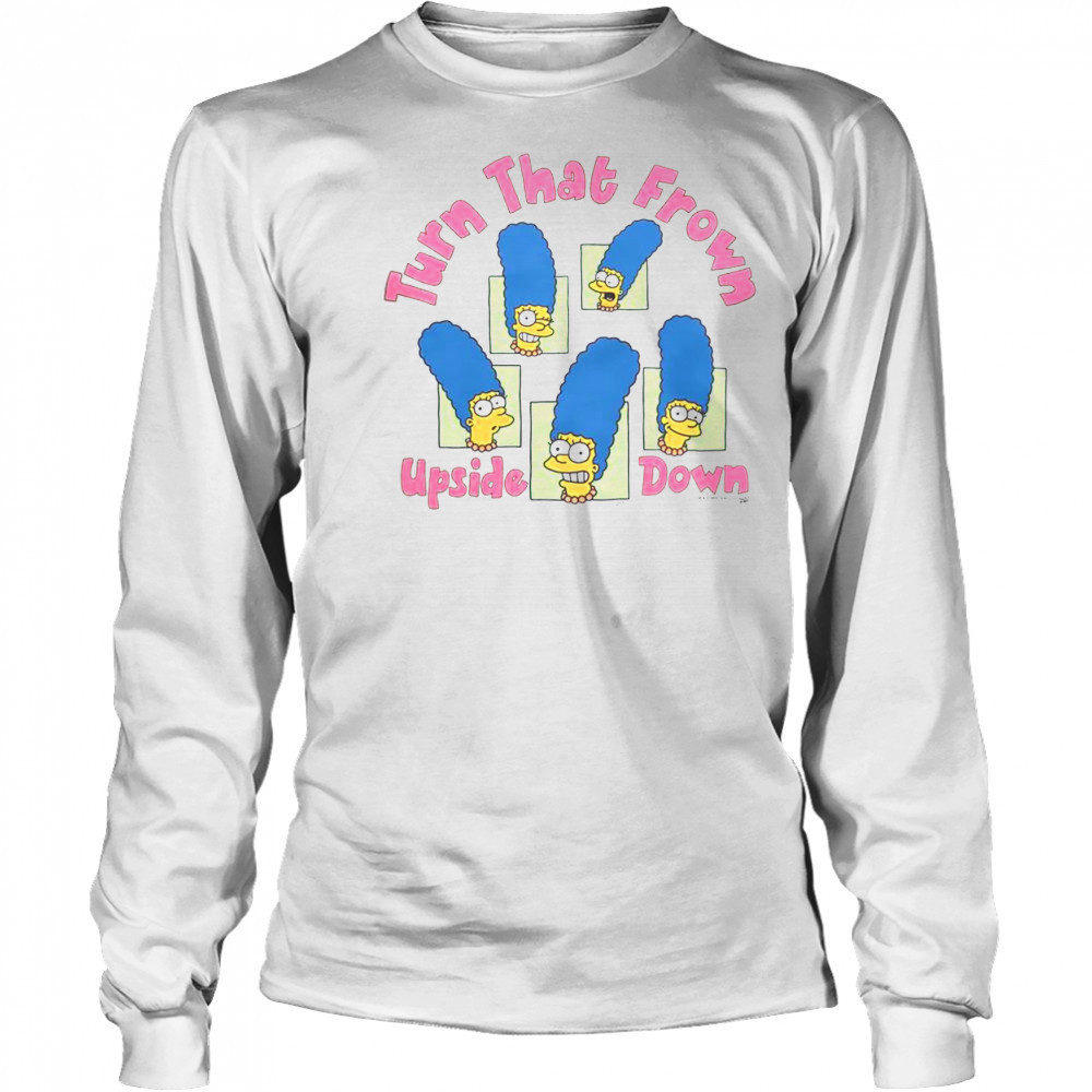Funny The Simpsons Marge Turn That Frown Upside Down T-Shirt Long Sleeved