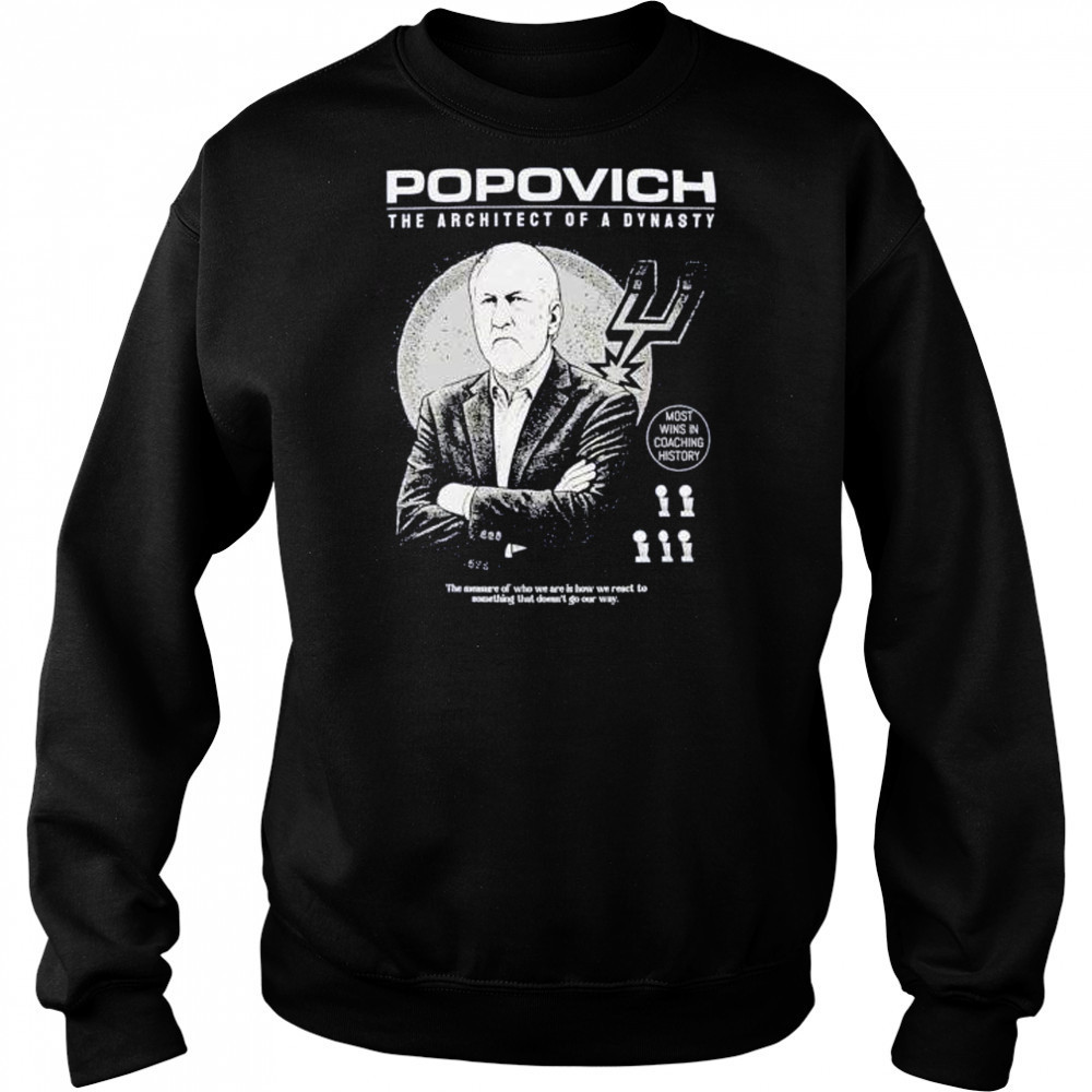 Gregg Popovich the architect of a dynasty most wins in coaching history shirt Sweatshirt