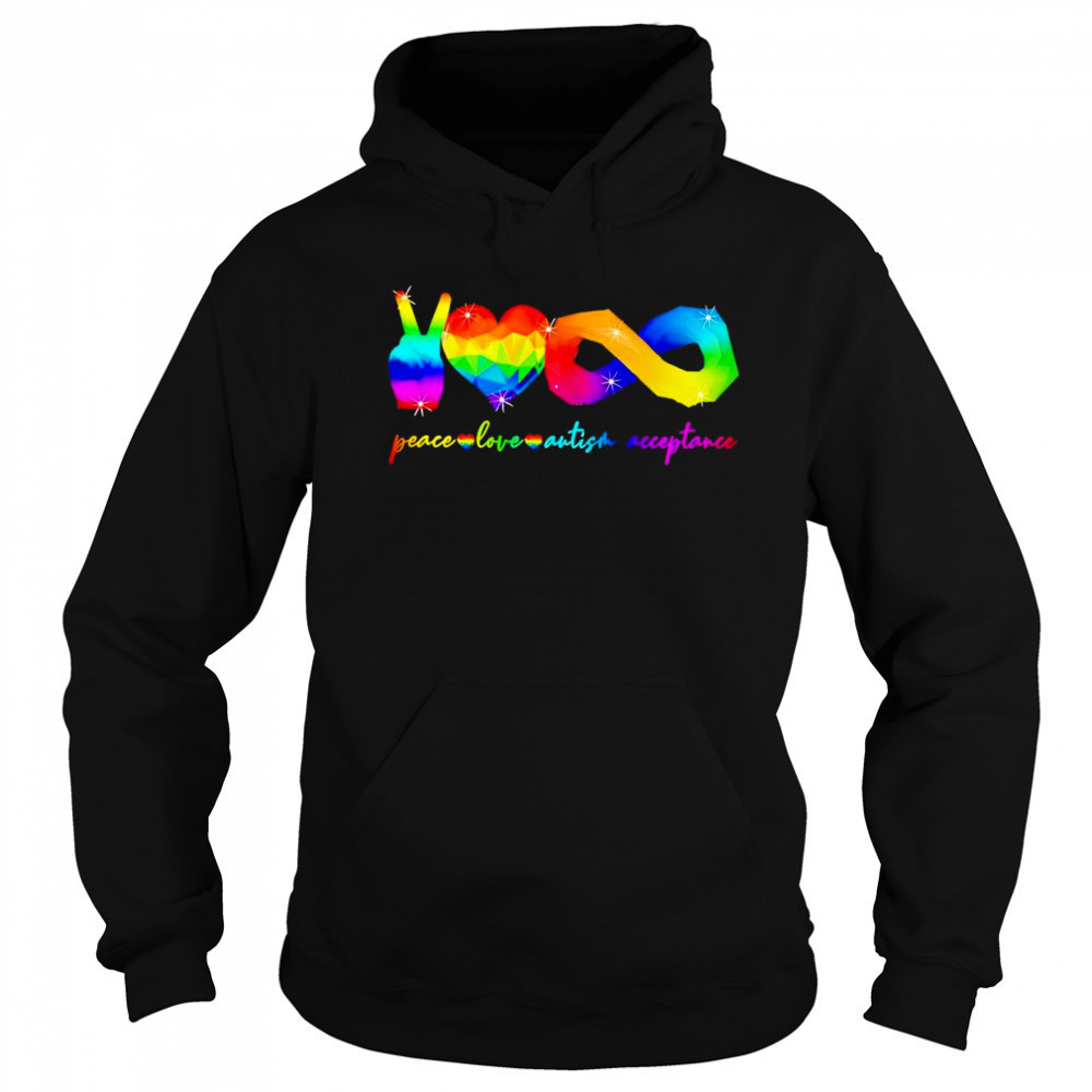Peace love Autism acceptance shirt Hoodie