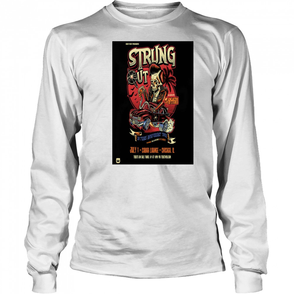 Riot Fest Presents Strung Out Cobra Lounge Chicago IL July 1 2025 Tour t-shirt Long Sleeved