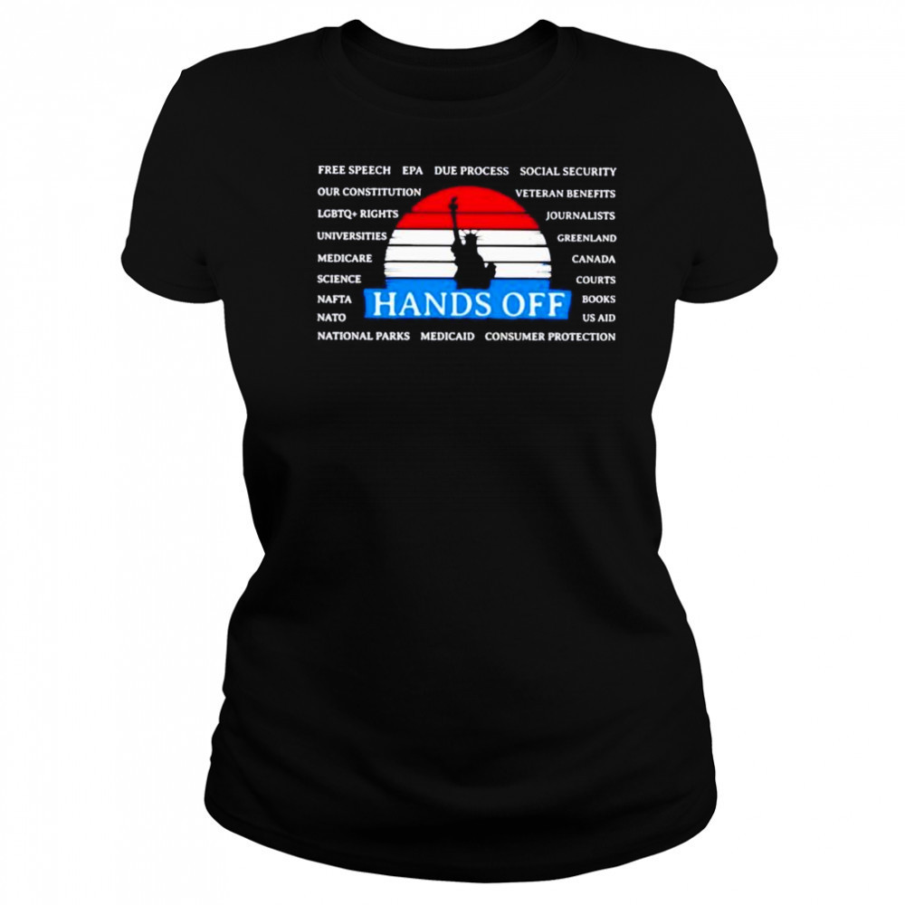 Statue of liberty hands off free speech epa due process social security shirt Women's T-shirt