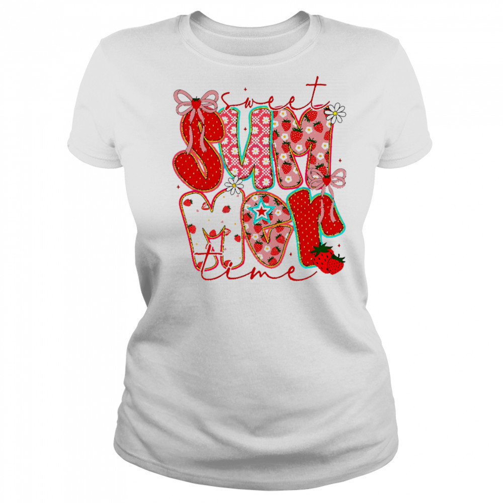 Sweet Summer Time Strawberry Coquette Glitter shirt Women's T-shirt