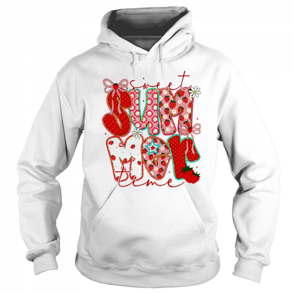 Sweet Summer Time Strawberry Coquette Glitter shirt Hoodie