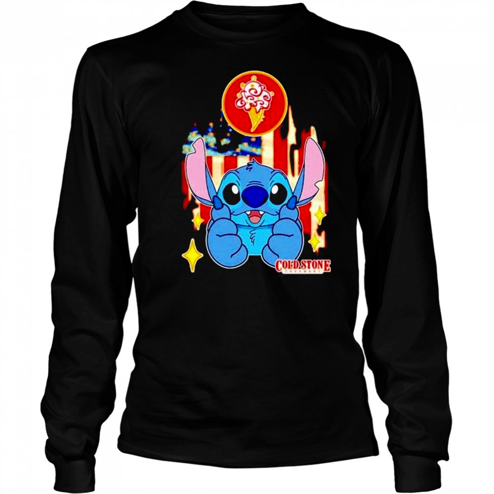 Cold Stone Stitch US flag 4th of July shirt Long Sleeved
