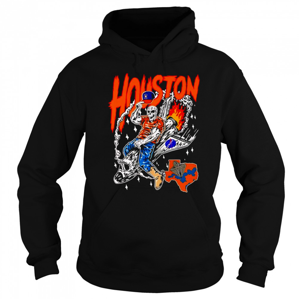 Houston Astros skeleton riding space ship shirt Hoodie