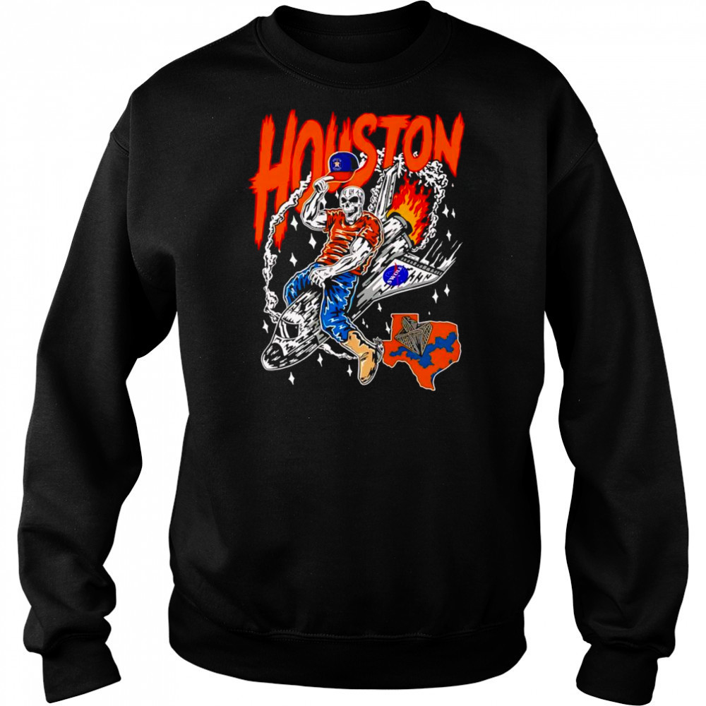 Houston Astros skeleton riding space ship shirt Sweatshirt